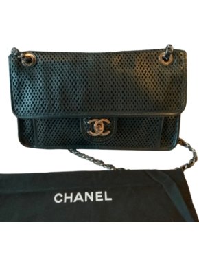 Chanel Black Perforated Leather 'Up In The Air' Shoulder Bag