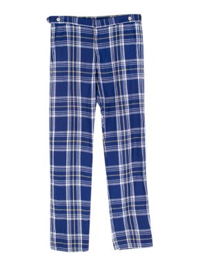 Comme des Garcons Shirt Blue linen Tartan Trousers