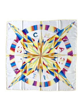Chanel Multcoloured Star Print Silk Scarf