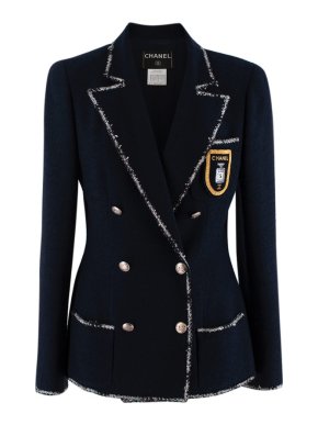 Chanel Navy Wool Blend Double Breasted The Devil Wears Prada Jacket