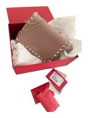 Valentino Garavani rockstud poudre calfskin chain pouch