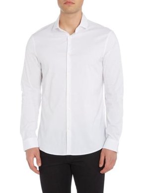 Michael Kors slim fitting white cotton/elastane shirt