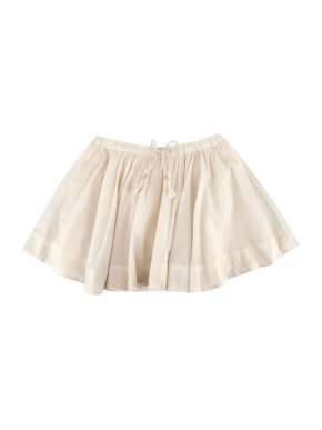 Bonpoint Ivory Cotton Gold & Silver Striped Skirt