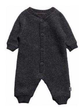 Joha Grey Merino Wool Fleece Thermal Romper Suit & Balaclava