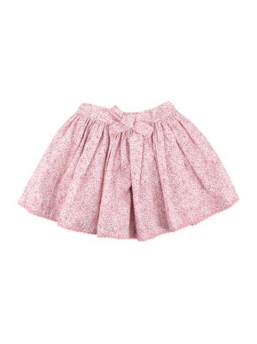 Confiture Pink Floral Cotton Ruffled Skirt