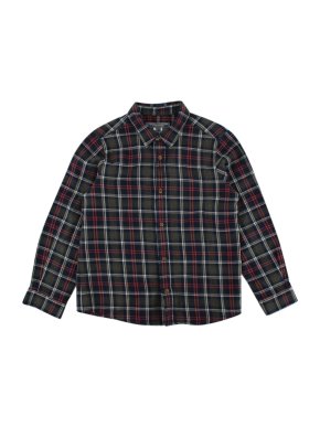 Bonpoint Green Checkered Cotton Flannel Long Sleeve Shirt