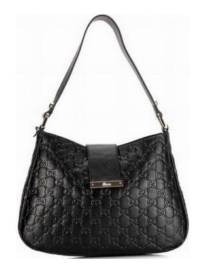 Gucci Black Monogram Supreme Hobo Bag