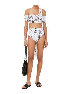 Self Portrait Sail Print Draped Bikini Top