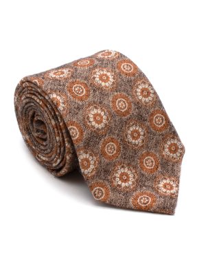 Rosi & Ghezzi Brown And Orange Floral Pattern Tie
