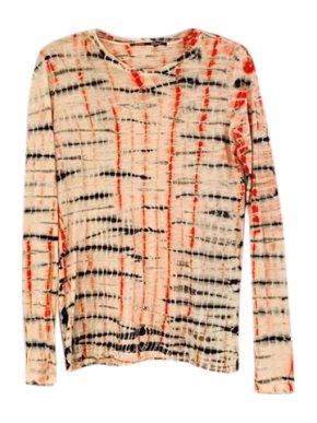 Rabens Saloner Tie Dye Beige Stretch Top