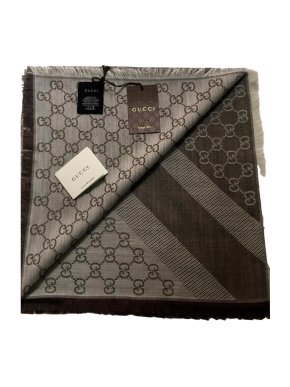 Gucci Reversible Monogram Silk & Wool Scarf