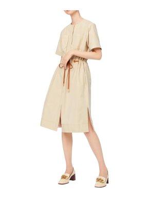 Tory Burch Beige Belted Dress