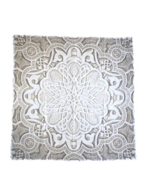 Chanel Cashmere Beige Printed Scarf