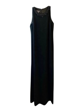 Boutique Moschino Sleeveless Gown with Embellished Collar