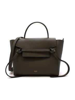 Celine Grey Grained Leather Mini Belt Bag