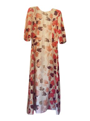 Prada Floral Print Red Gradient Classic Dress