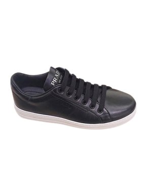 Prada Black Leather Low-Top Sneakers