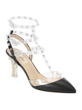 Valentino Naked Rockstud Leather Slingback Pumps