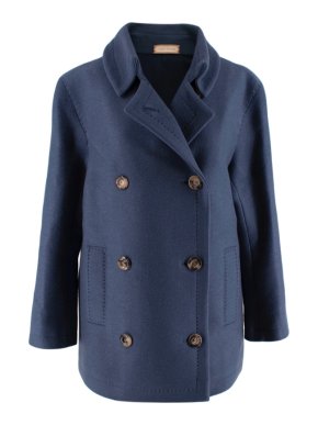 Franck Namani Blue Cashmere Double Breasted Jacket