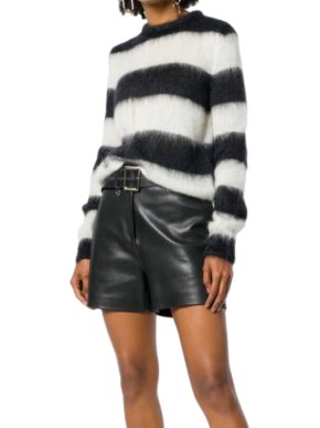 Saint Laurent striped mohair blend sweater.