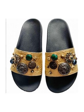 Dolce & Gabbana Embellished Jacquard Slides