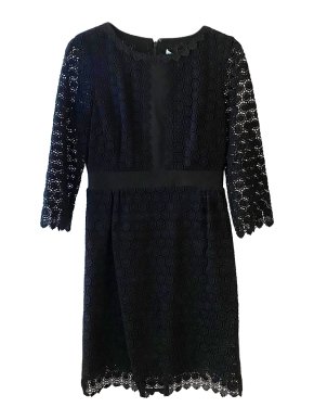 DVF Black Lace Embroidered Dress