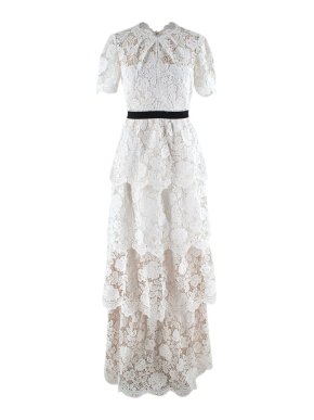 Self Portrait White Lace Maxi Dress
