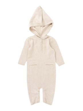 Bonpoint 3M Beige Silk & Cashmere Blend Baby Grow