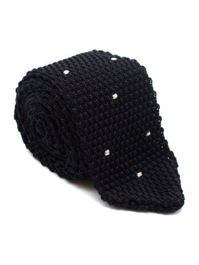Kilgour Black Dotted Silk Knit Tie