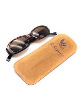 E. B. Meyrowitz Brown Tortoiseshell Handmade Rectangular Sunglasses