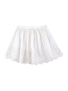 Bonpoint White Cotton Broderie Ruffle Skirt