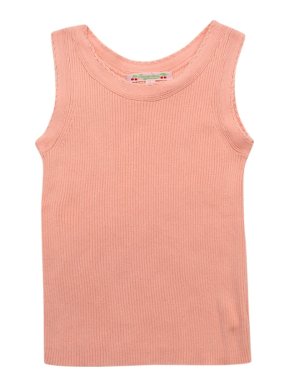 Bonpoint Pink Cotton Ribbed Knit Tank Top
