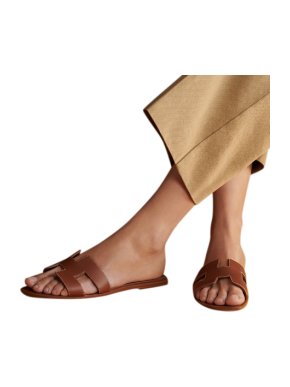 Hermes Gold Box Leather Oran Sandals