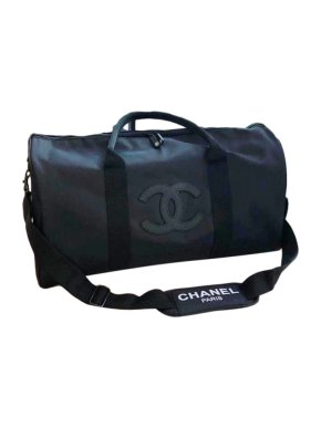 Chanel Black Nylon CC Gym Duffle Bag