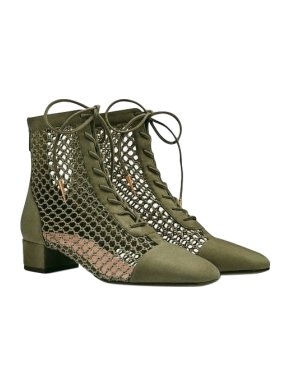 Dior Khaki Suede Naughtily-D low ankle boot