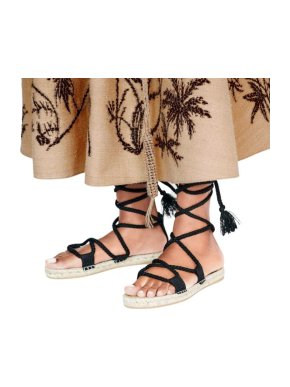 Dior Runway Raffia Lace-up Espadrilles