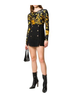 Versace Jeans Couture Black Tweed Mini Skirt
