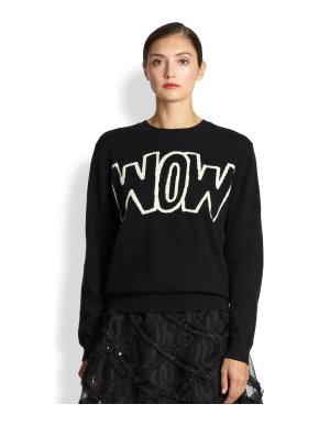 Moschino Cheap and Chic Black Cashmere WOW Knit Sweater
