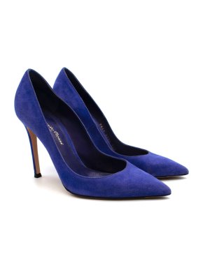 Gianvito Rossi Blue Suede 105mm Pumps