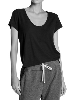 James Perse Scoop Neck Black Tee
