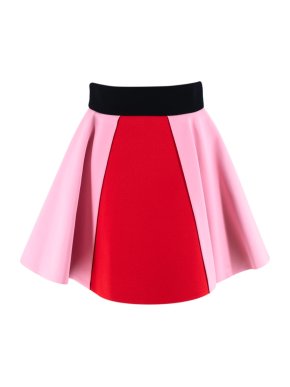 Fausto Puglisi Red & Pink Flared Mini Skirt
