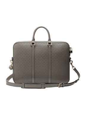 Gucci Grey Bright Diamante Leather Briefcase