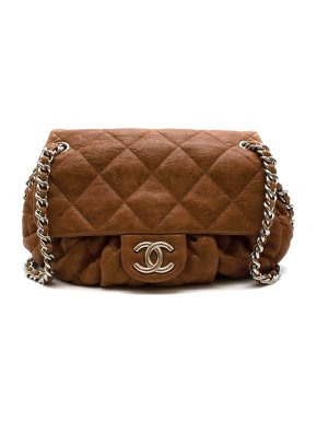 Chanel Tan Aged Calfskin Chain-Around Cross-Body Bag