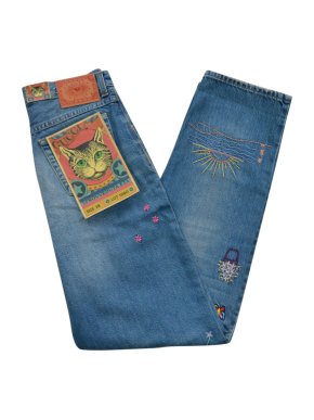 Gucci Embroidered High Waist Runway Jeans