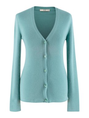 Prada Turquoise Cashmere Knit Cardigan