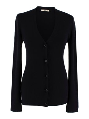 Prada Black Cashmere & Silk Knit Cardigan