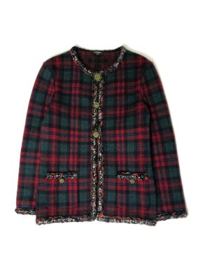 Chanel Paris/Edinburgh Runway Tartan Jacket with Gripoix Buttons