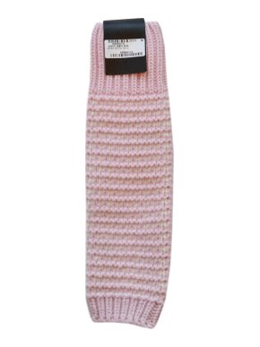 Gucci Pink & White Wool Blend Knit Leg Warmers