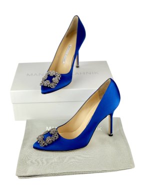 Manolo Blahnik Royal Blue Hangisi Pumps