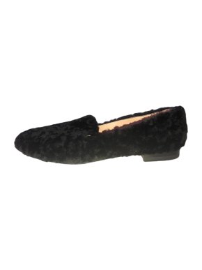Agnona Black Fur Slippers